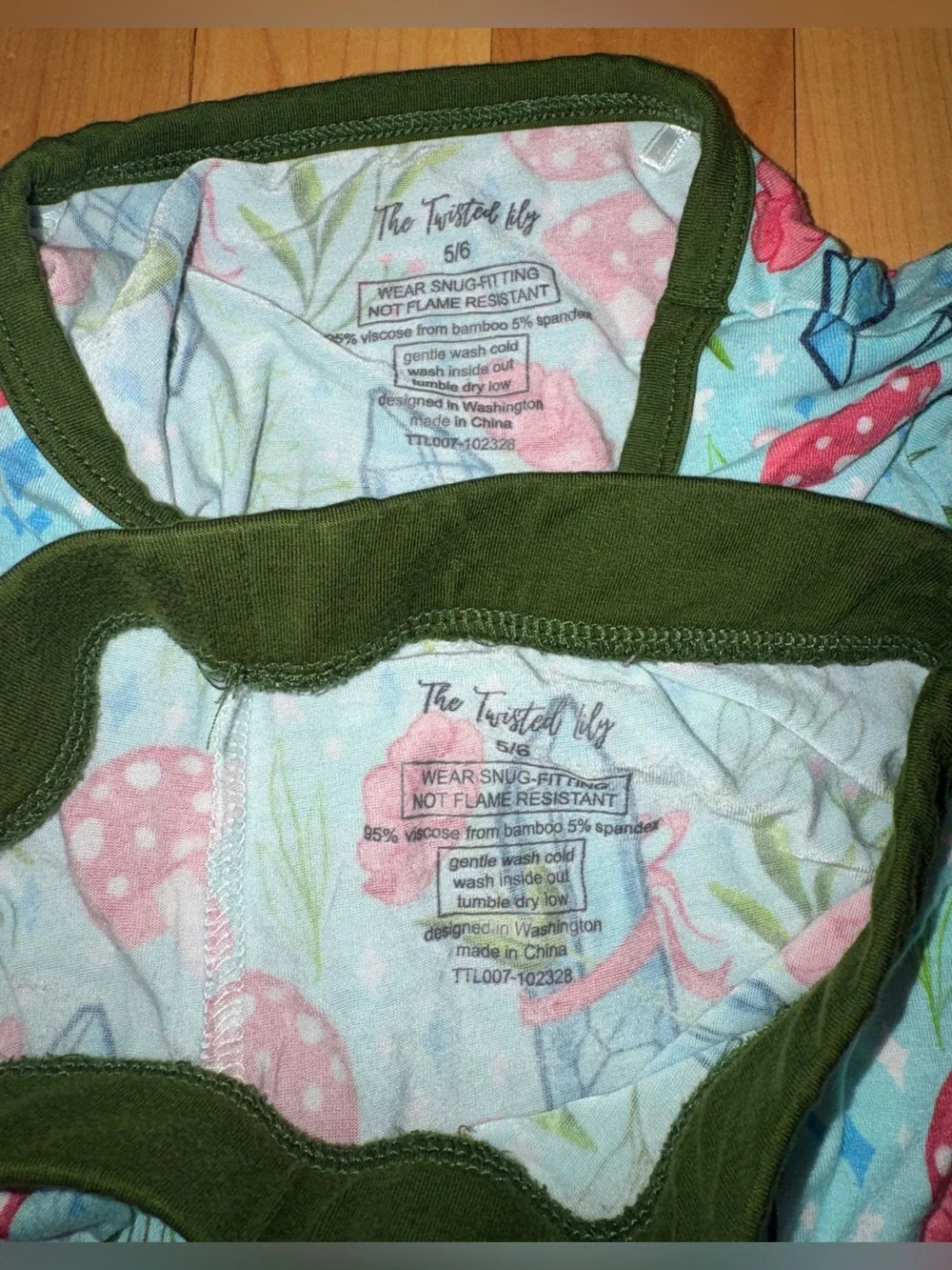 The Twisted Lily bamboo 2-piece pajamas 5/6 witchy mushrooms and crystals